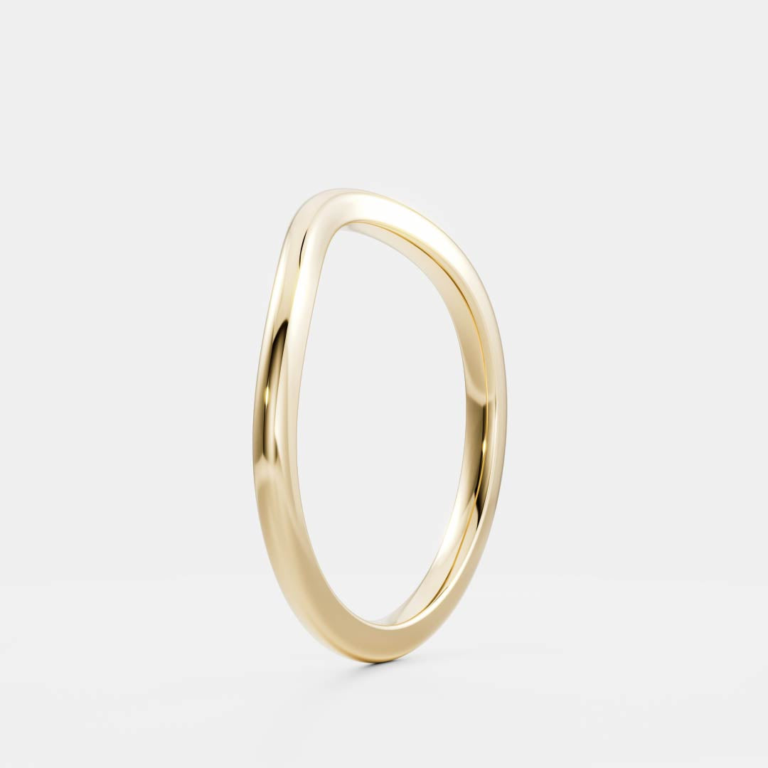 The Classic Curved Ring - Yellow Gold Plain Wedding Band