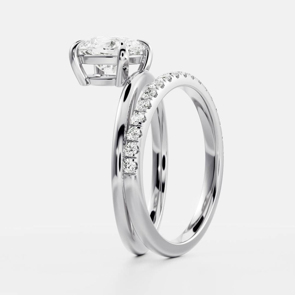 
                      
                        The Emerie Ring - Elongated Cushion Double Band Solitaire
                      
                    