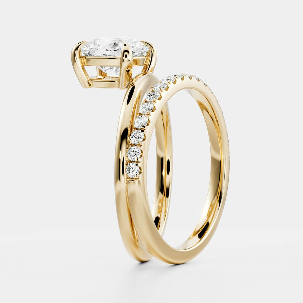 
                      
                        The Emerie Ring - Elongated Cushion Double Band Solitaire
                      
                    