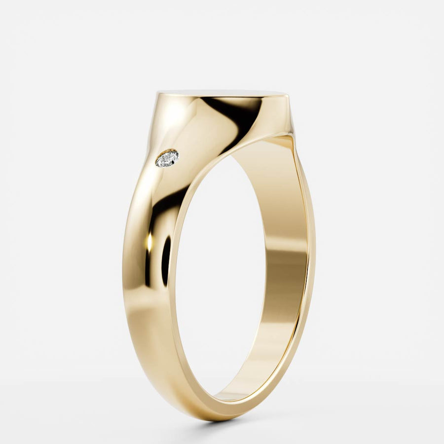 The Eden Ring - Signature Marquise Signet - Inlaid Moissanite