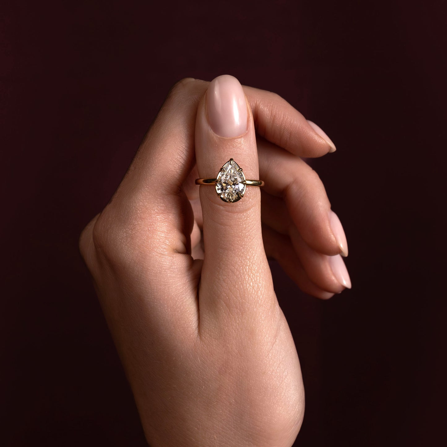 The Sophia Ring - Pear Georgian Solitaire
