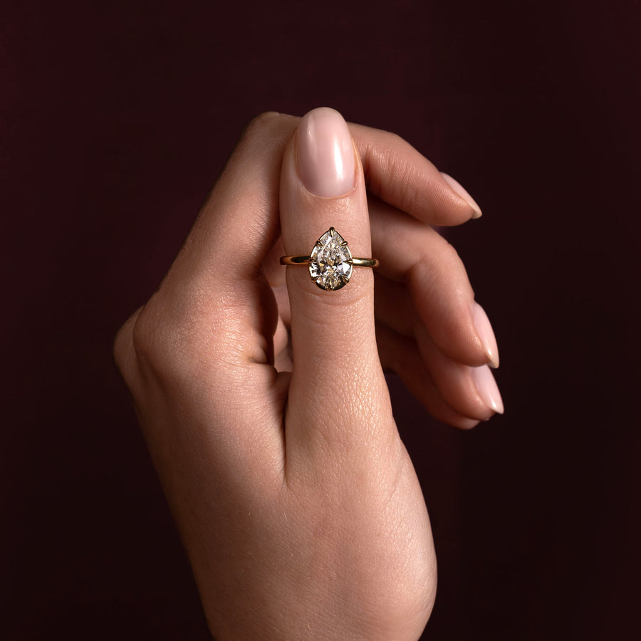 The Sophia Ring - Pear Georgian Solitaire