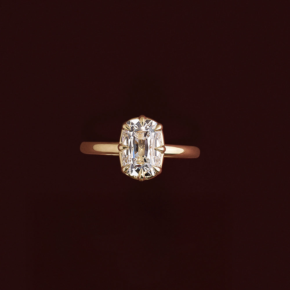 
                      
                        The Ophelia Ring - Elongated Cushion Georgian Solitaire
                      
                    