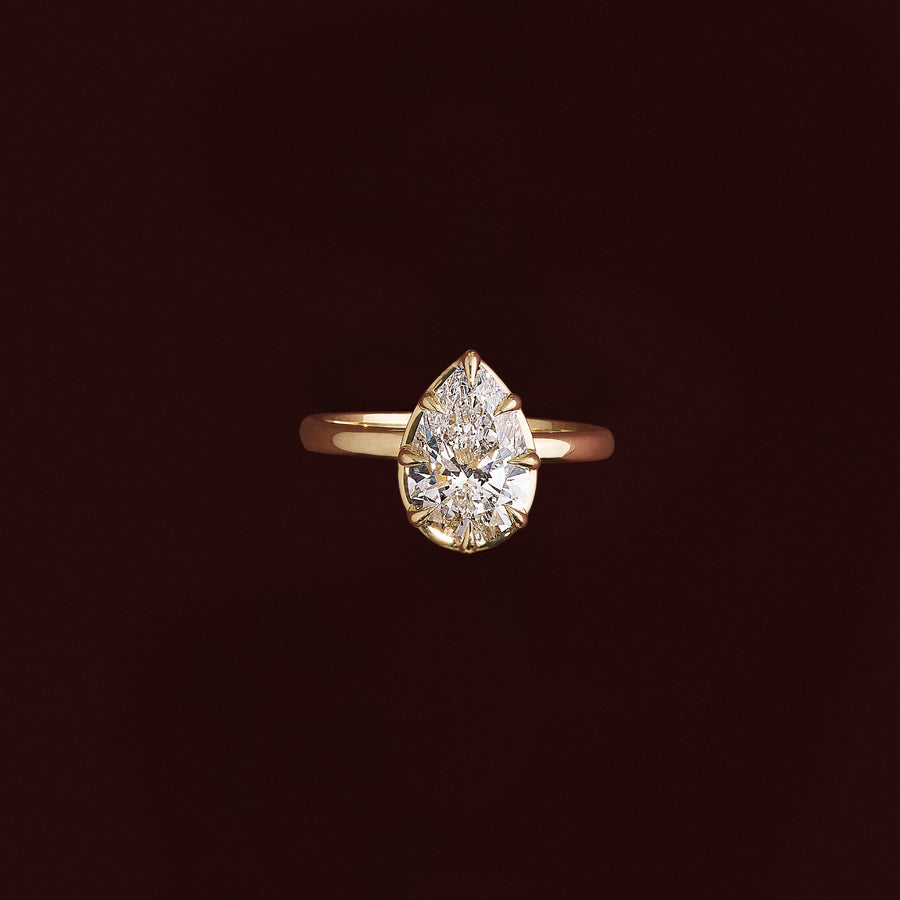 The Sophia Ring - Pear Georgian Solitaire