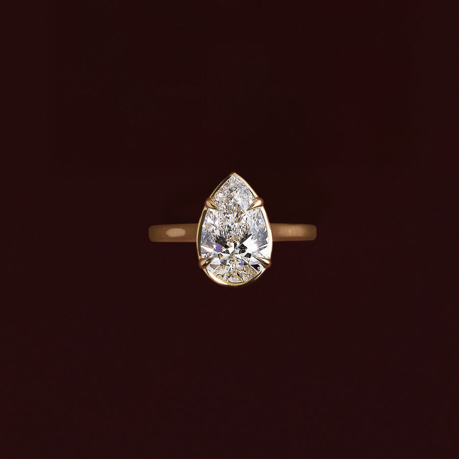The Sophia Ring - Pear Cathedral Georgian Solitaire