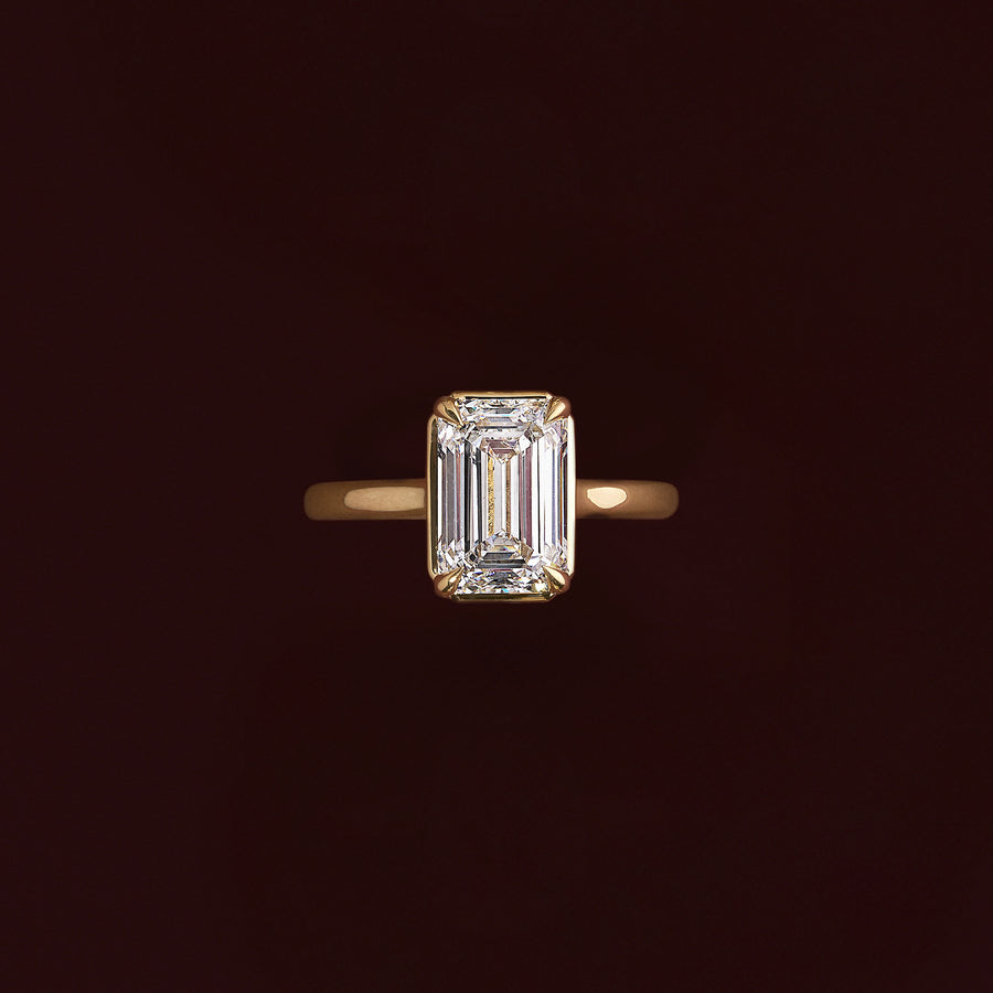 The Audrey Ring - Emerald Cathedral Georgian Solitaire