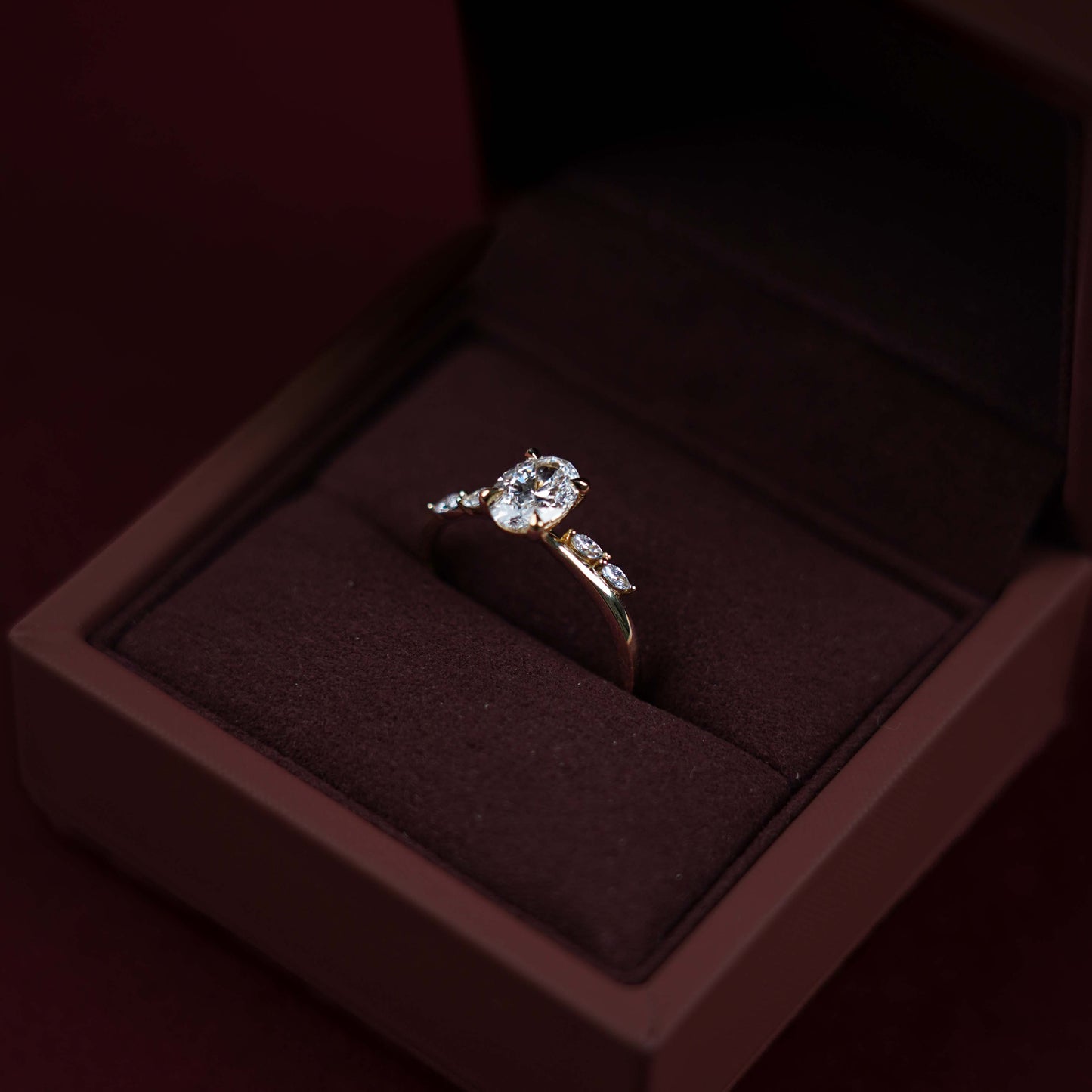 The Amira Ring™- 1.05ct Lab Diamond Oval with Marquise Accents