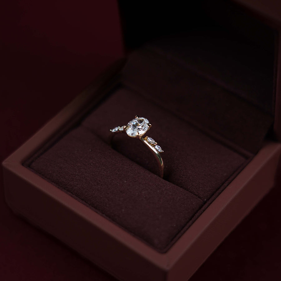 The Amira Ring™- 1.05ct Lab Diamond Oval with Marquise Accents