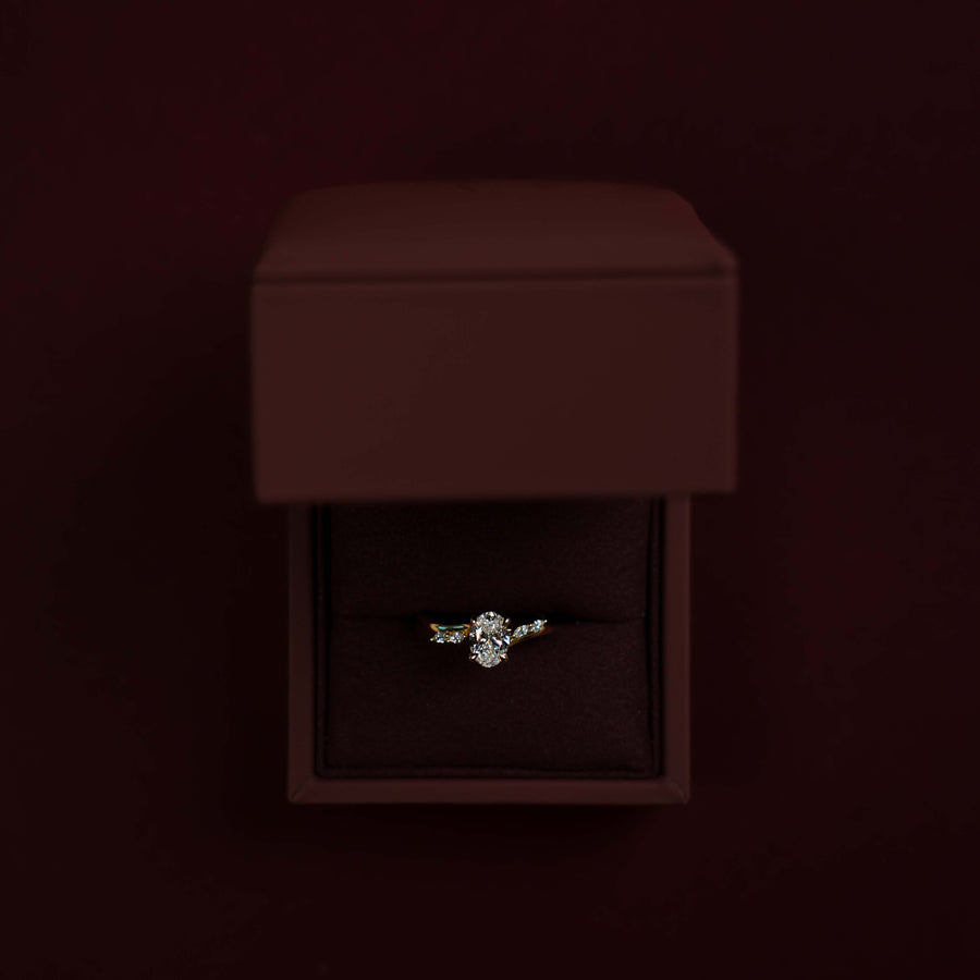 The Amira Ring™- 1.05ct Lab Diamond Oval with Marquise Accents