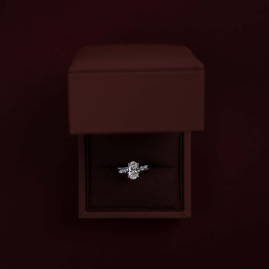 The Amira Ring™ - 1.50ct Lab Diamond Oval with Marquise Accents