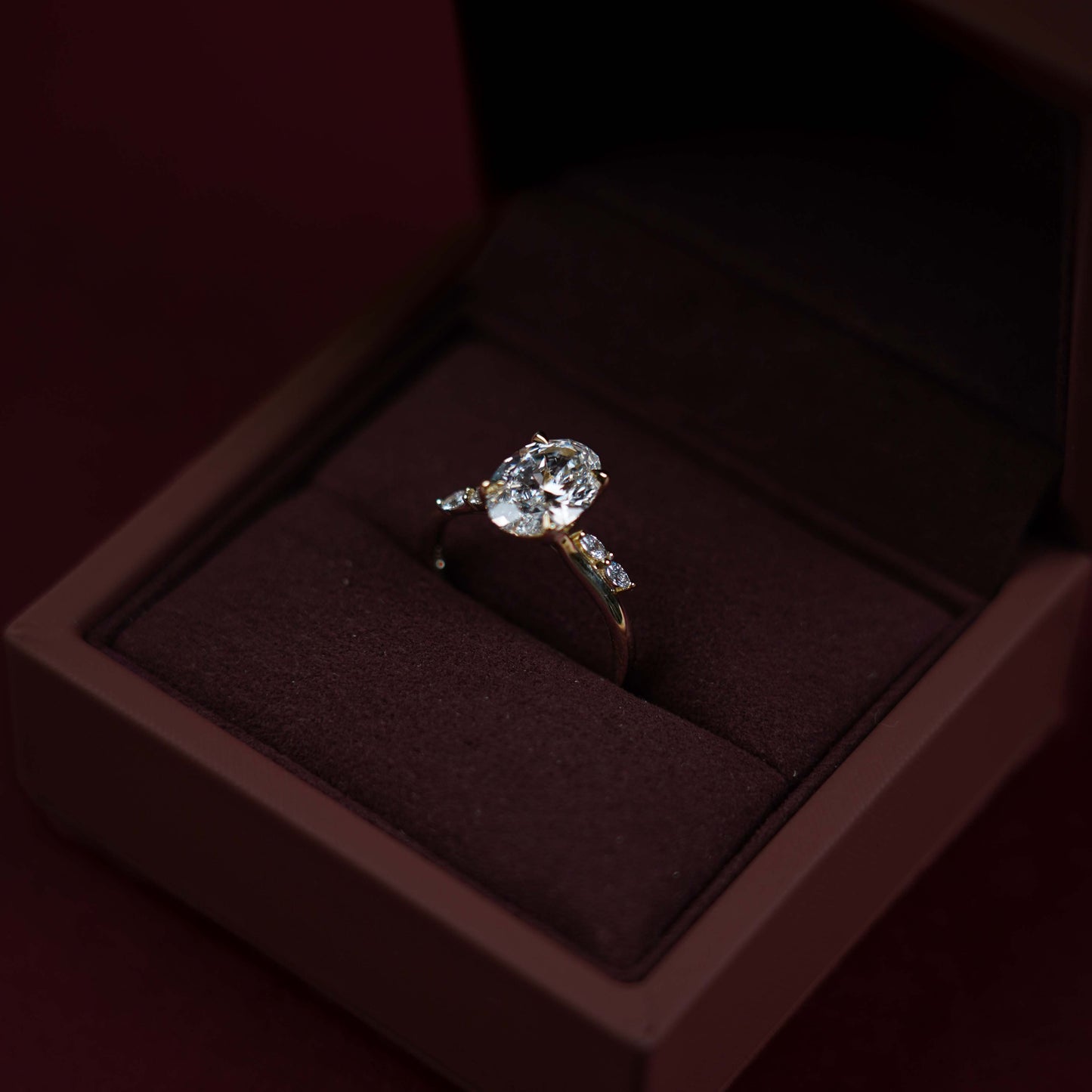 The Amira Ring™ - 2.04ct Lab Diamond Oval with Marquise Accents