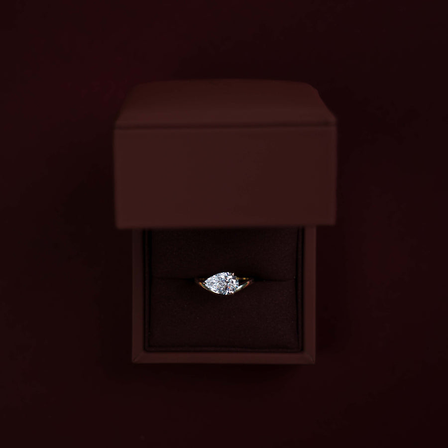The Maya Ring - 2.06ct Lab Diamond Pear Curved Solitaire