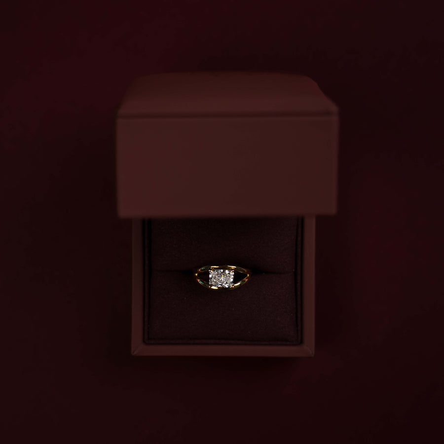 The Aleasa Ring - 1.30ct Lab Diamond Split Shank East-West Radiant Solitaire