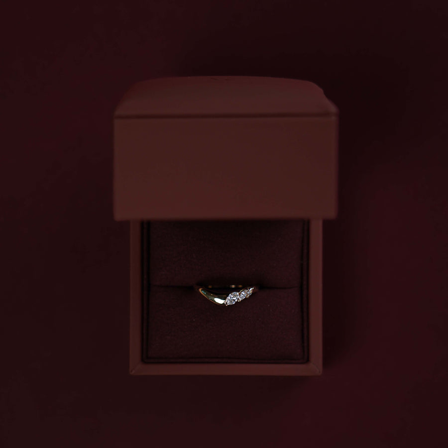 The Eve Ring - Lab Diamond Curved Marquise Wedding Ring
