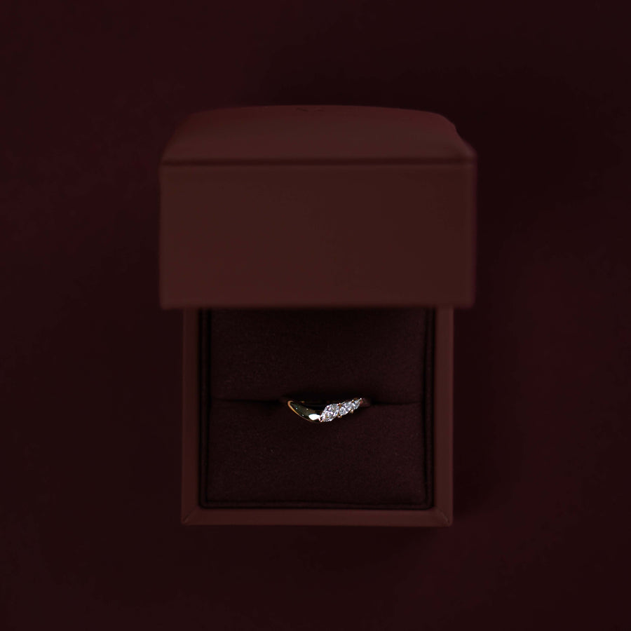 The Eve Ring - Lab Diamond Curved Marquise Wedding Ring