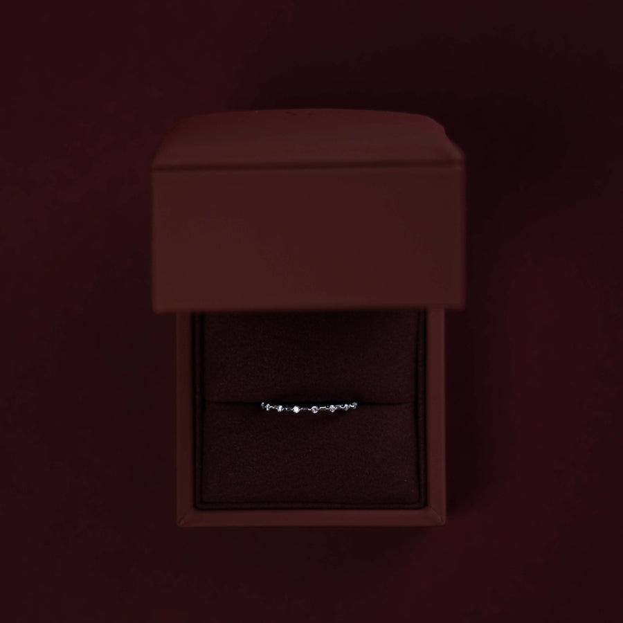 The Harlow Ring - Moissanite Dainty Round Brilliant Band