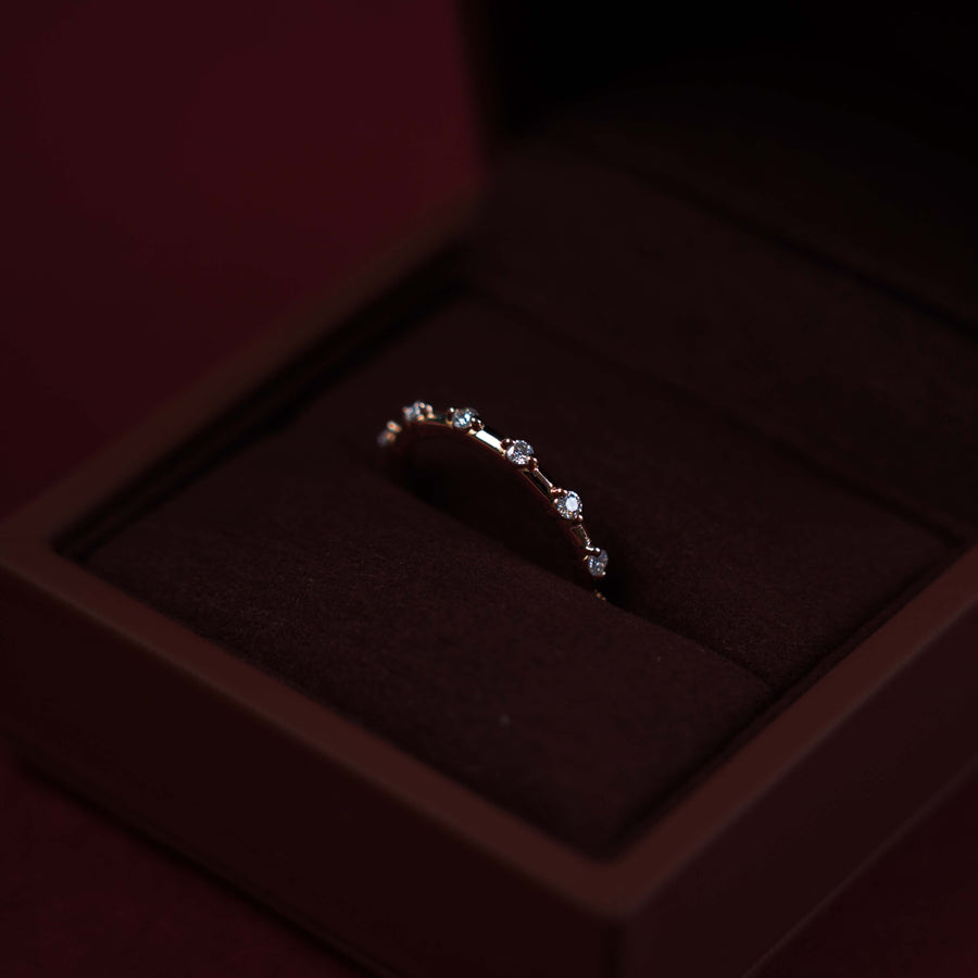 The Harlow Ring - Moissanite Dainty Round Brilliant Band
