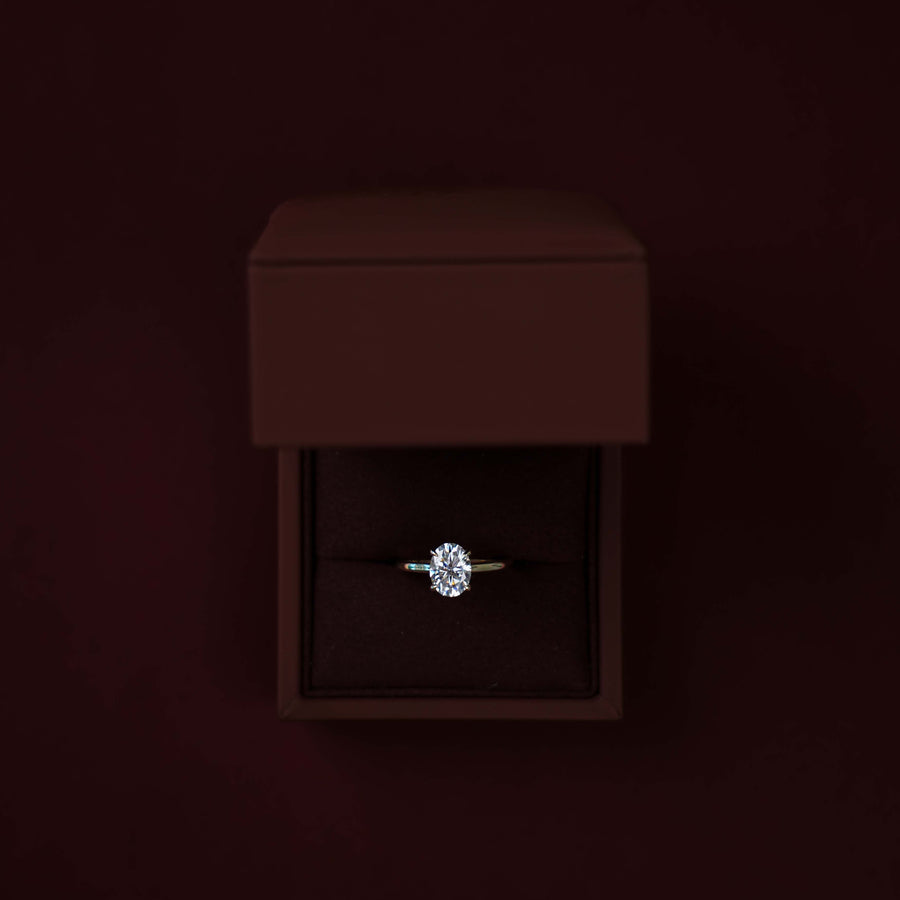 The Luise Ring™ - 2.1ct Moissanite Low Set Oval Solitaire