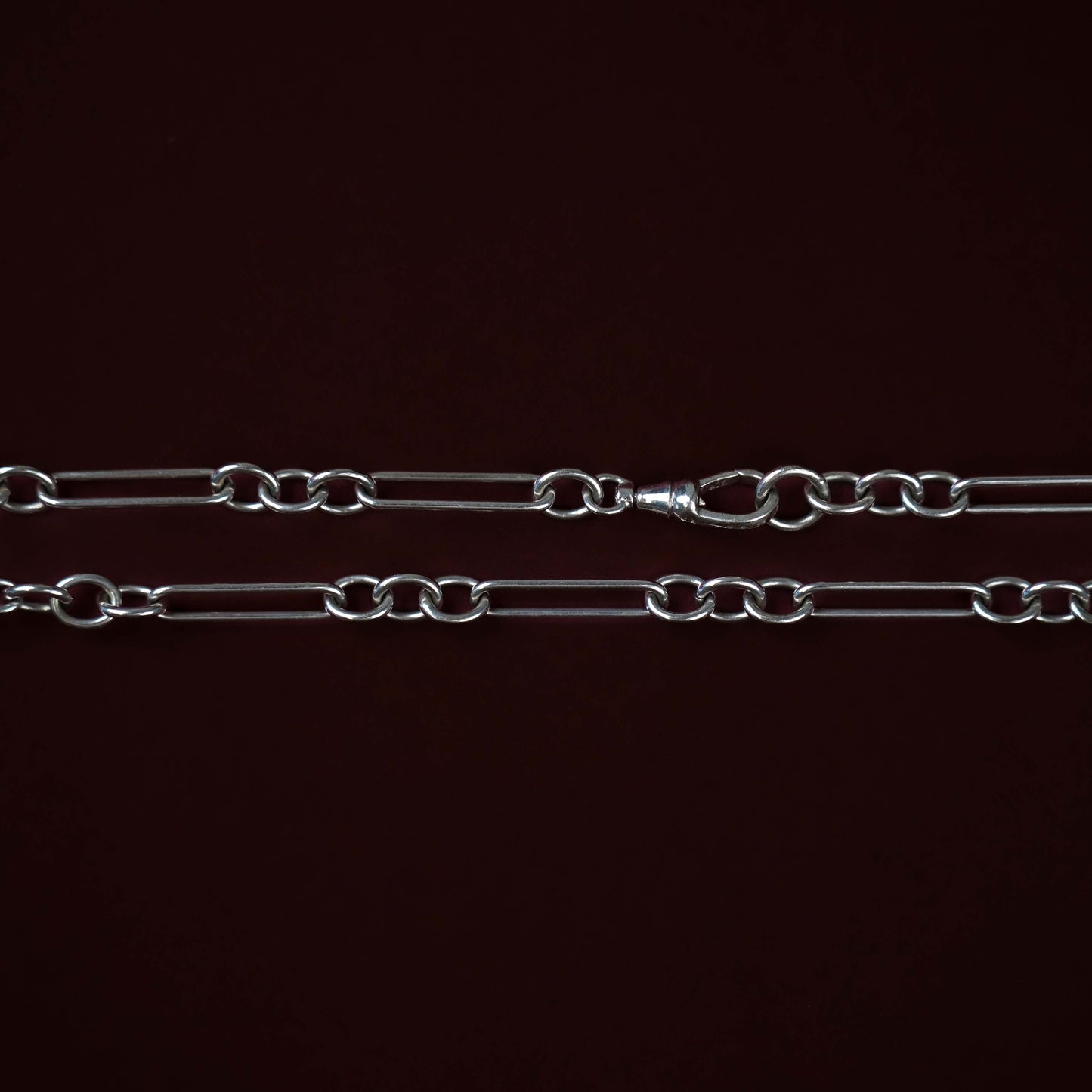 9k White Gold Paperclip Figaro Chain