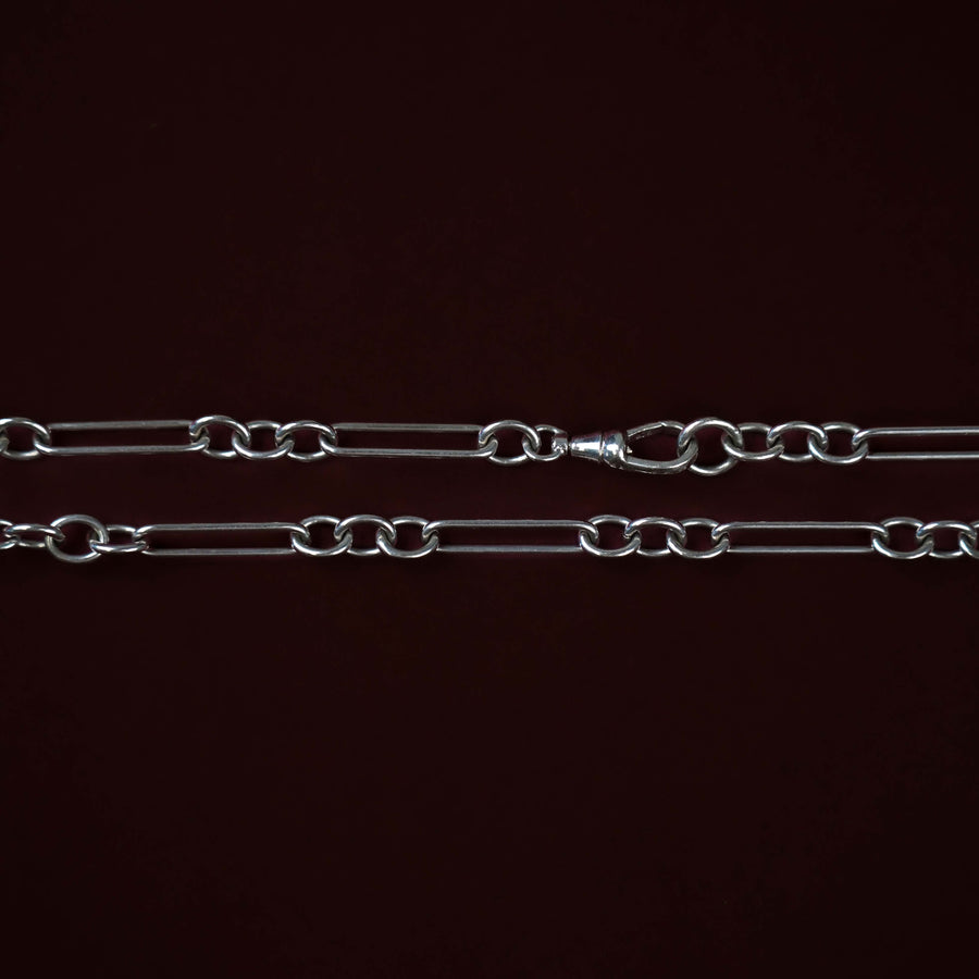 9k White Gold Paperclip Figaro Chain