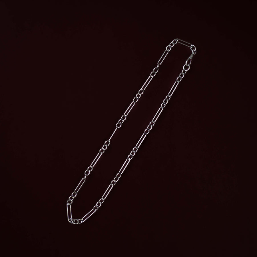 9k White Gold Paperclip Figaro Chain