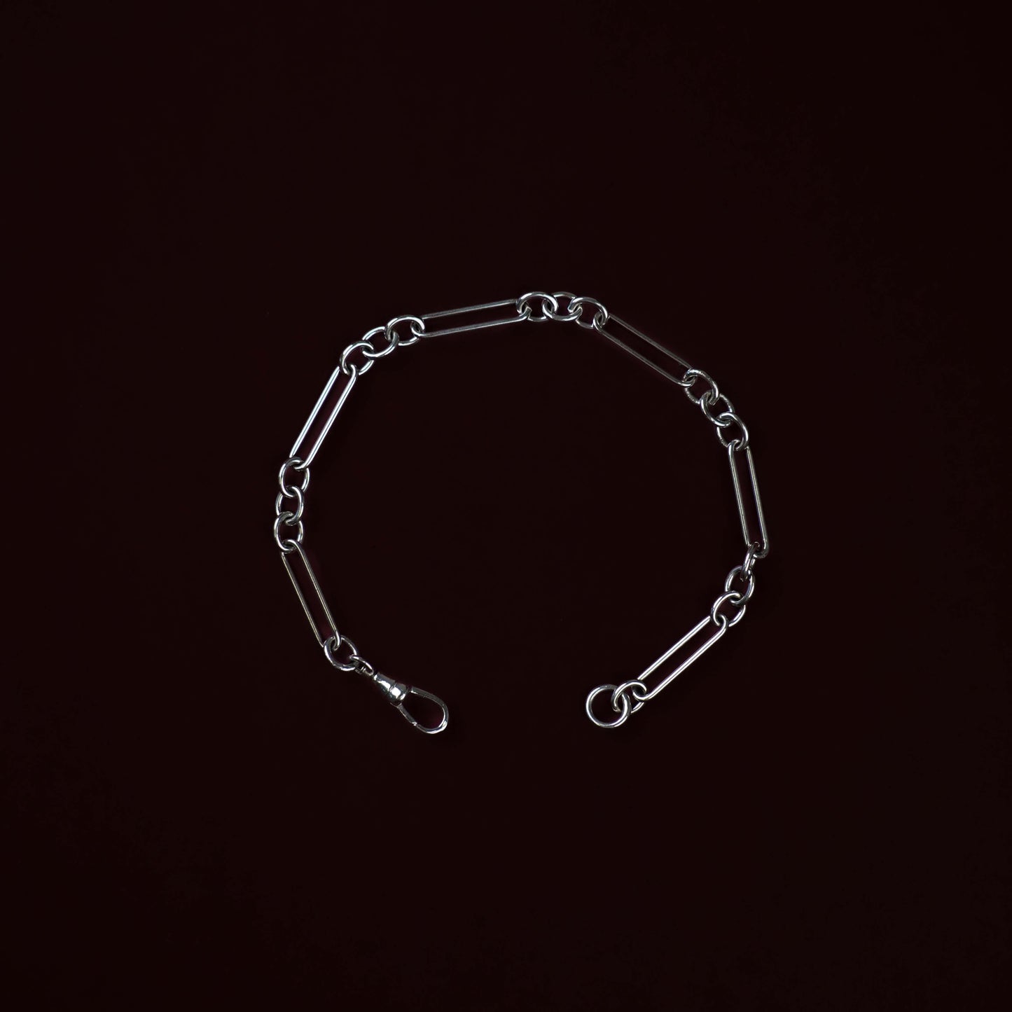9k White Gold Fiagro Paperclip Bracelet