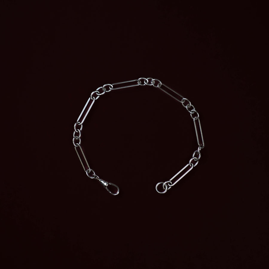9k White Gold Fiagro Paperclip Bracelet