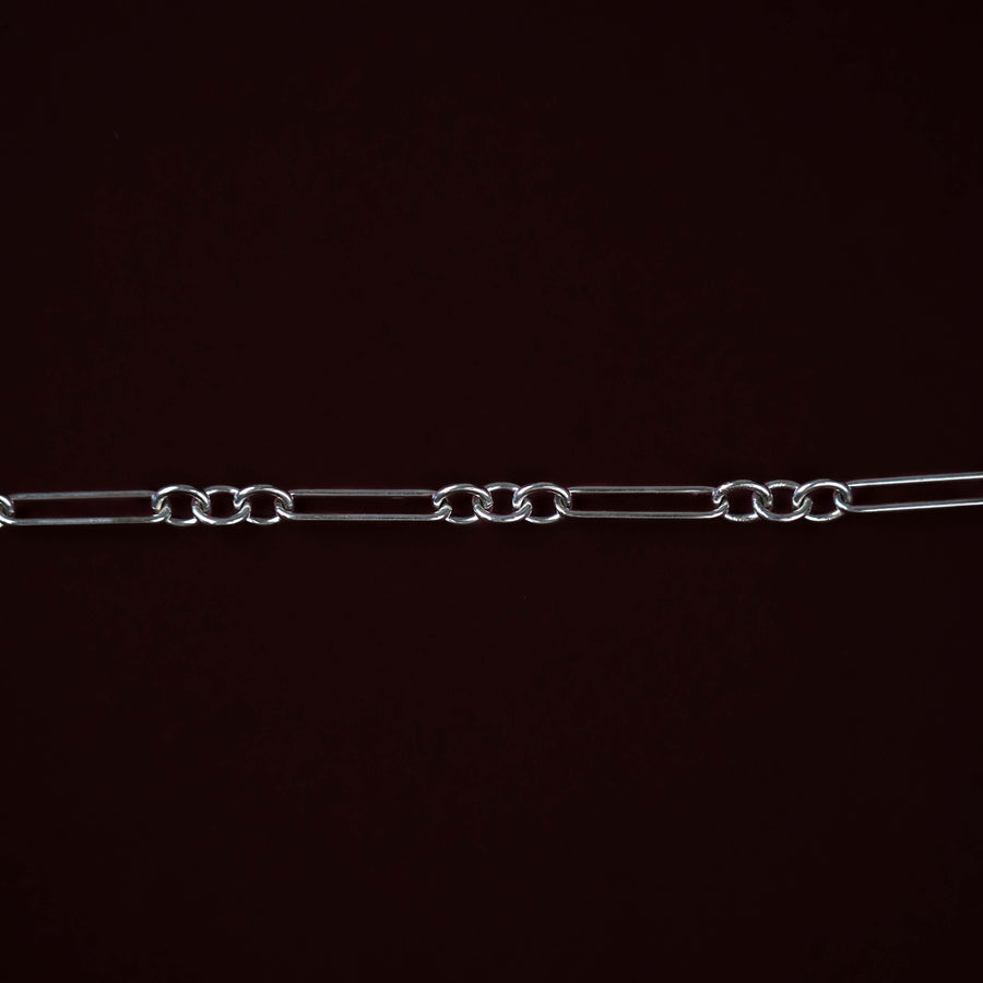 9k White Gold Fiagro Paperclip Bracelet