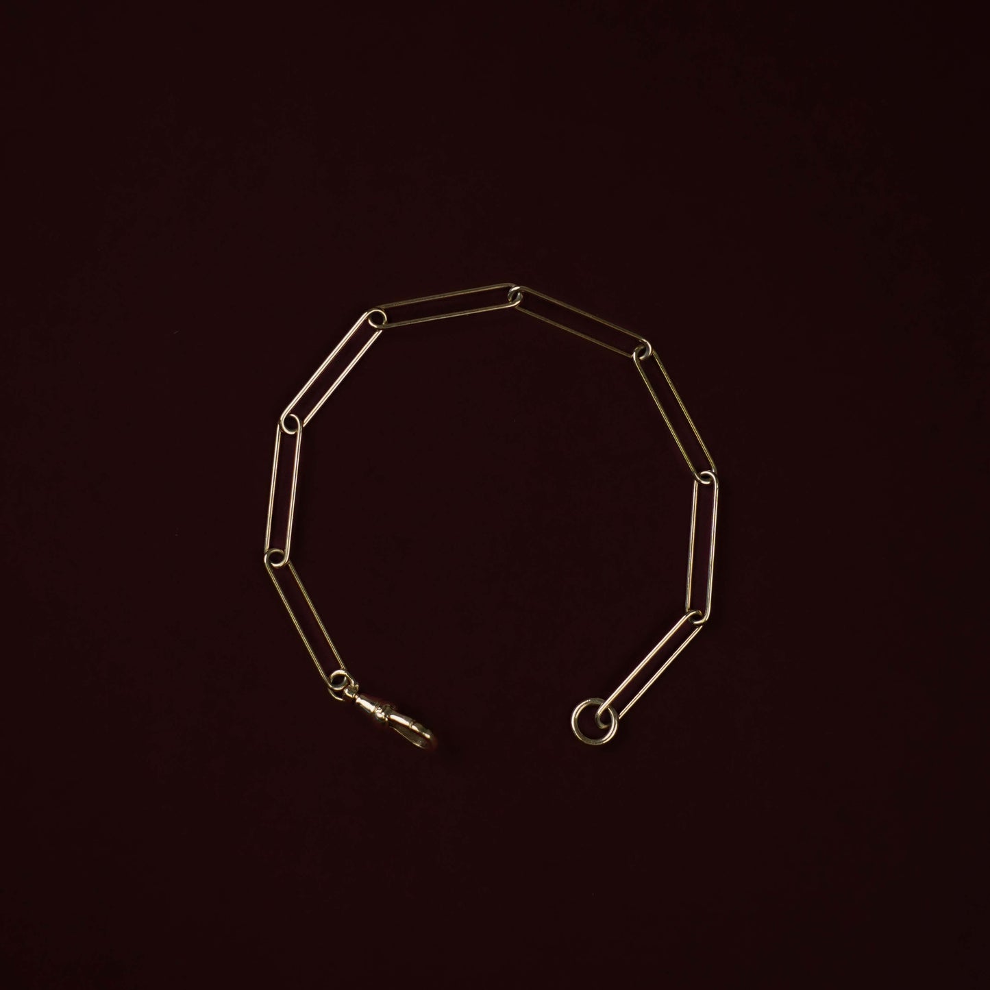 9k Yellow Gold Fine Paperclip Bracelet