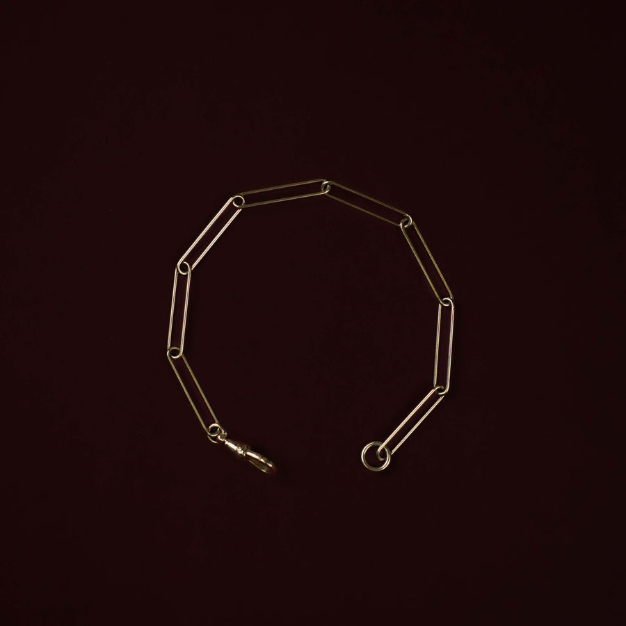 9k Yellow Gold Fine Paperclip Bracelet