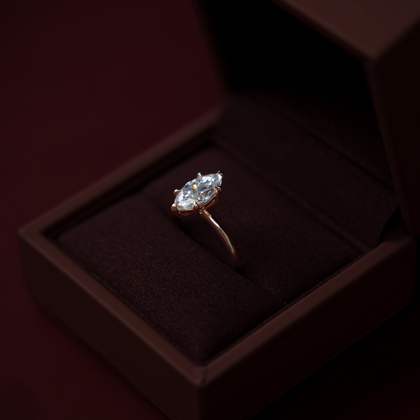 The Arie Ring - 2.4ct Moissanite Marquise Solitaire
