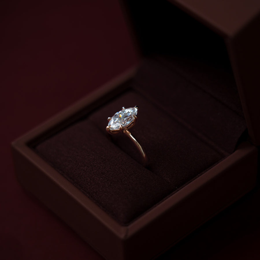 The Arie Ring - 2.4ct Moissanite Marquise Solitaire