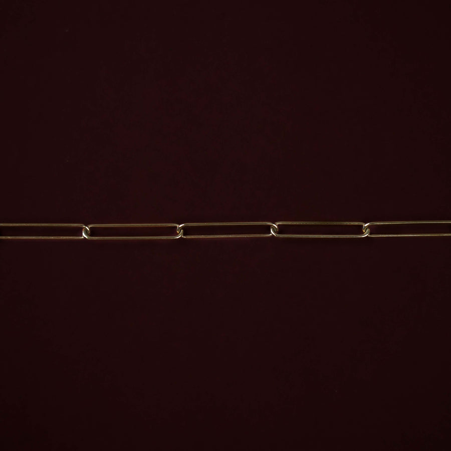 9k Yellow Gold Fine Paperclip Bracelet