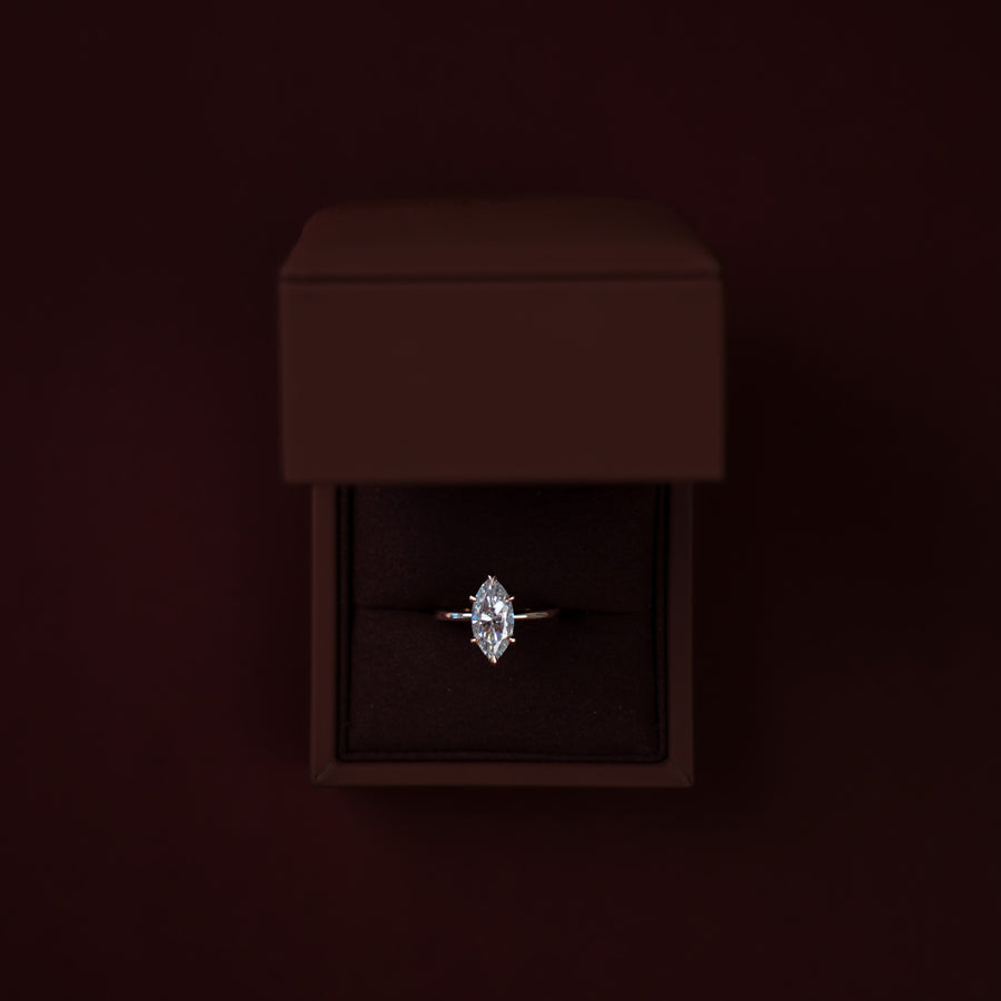 The Arie Ring - 2.4ct Moissanite Marquise Solitaire