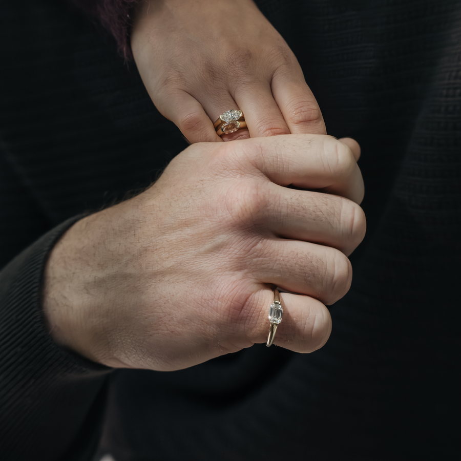 The Winslow Ring - Emerald Half Bezel Signet