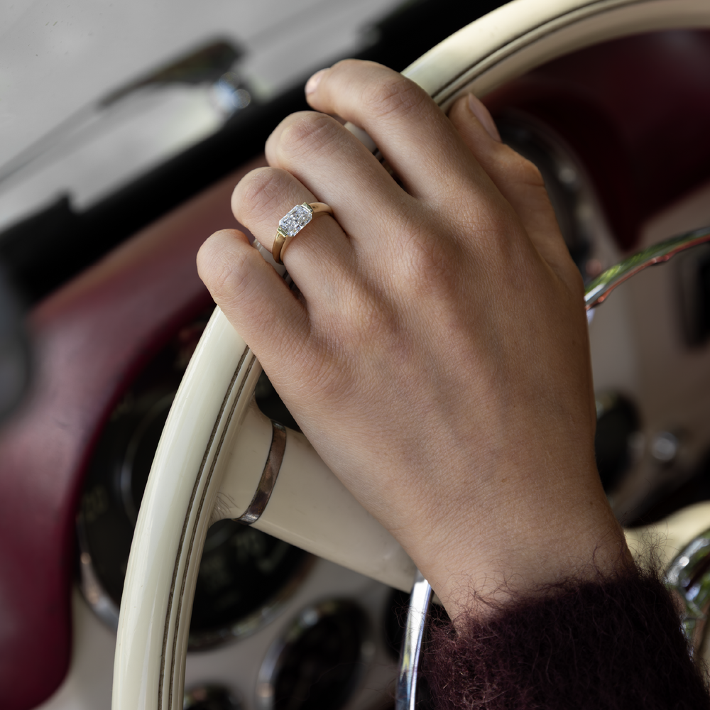 
                      
                        The Winslow Ring -  Radiant Half Bezel Signet
                      
                    