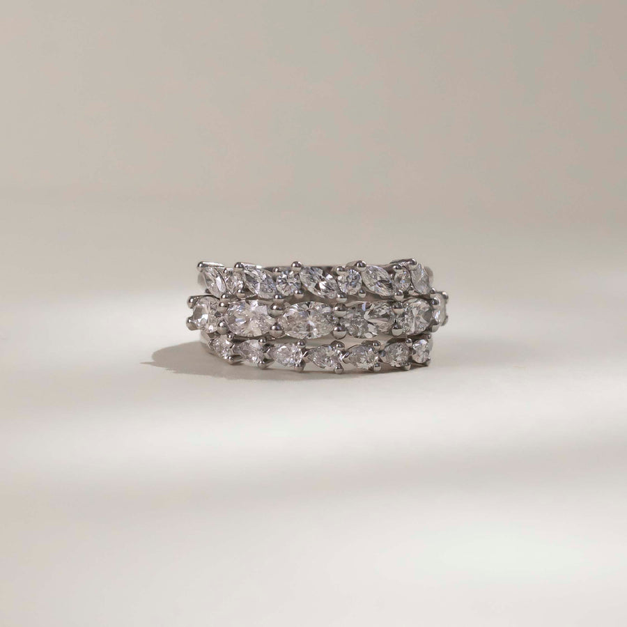 The Lucie Ring - Horizontal Pear Wedding Ring