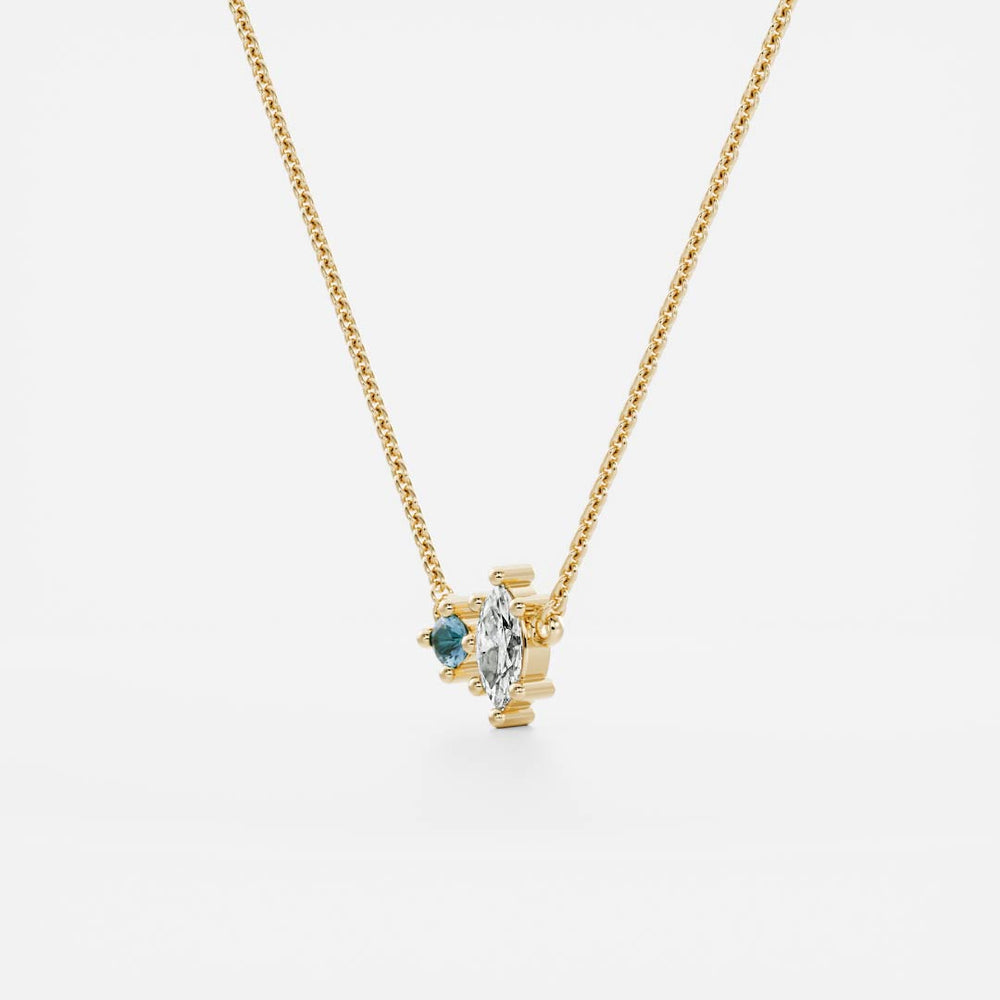
                      
                        Signature Aquamarine Toi Et Moi Birthstone Pendant - March
                      
                    