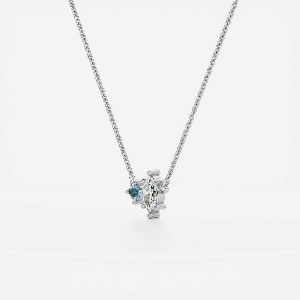 
                      
                        Signature Aquamarine Toi Et Moi Birthstone Pendant - March
                      
                    