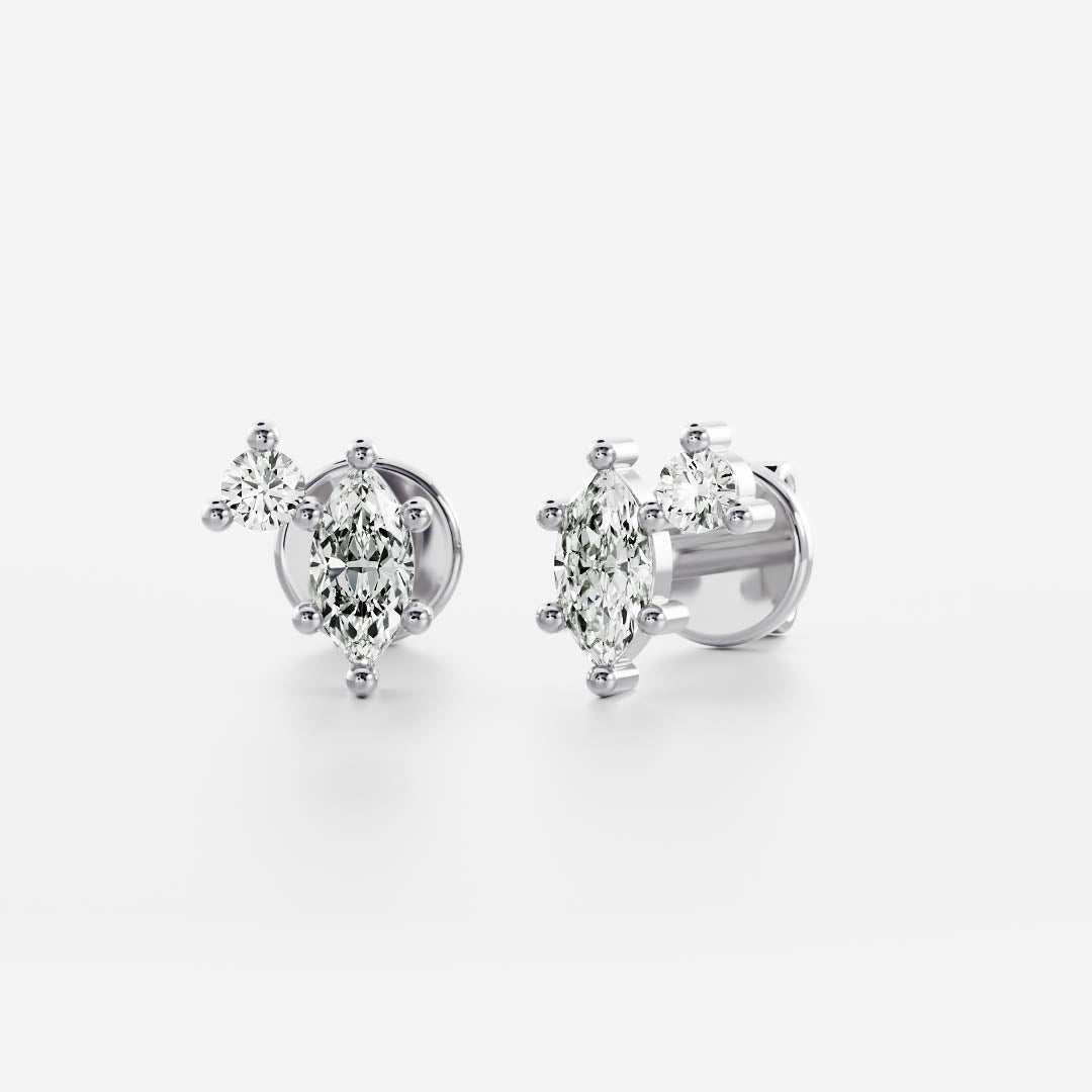 Signature Cultured Diamond Toi Et Moi Birthstone Studs - April