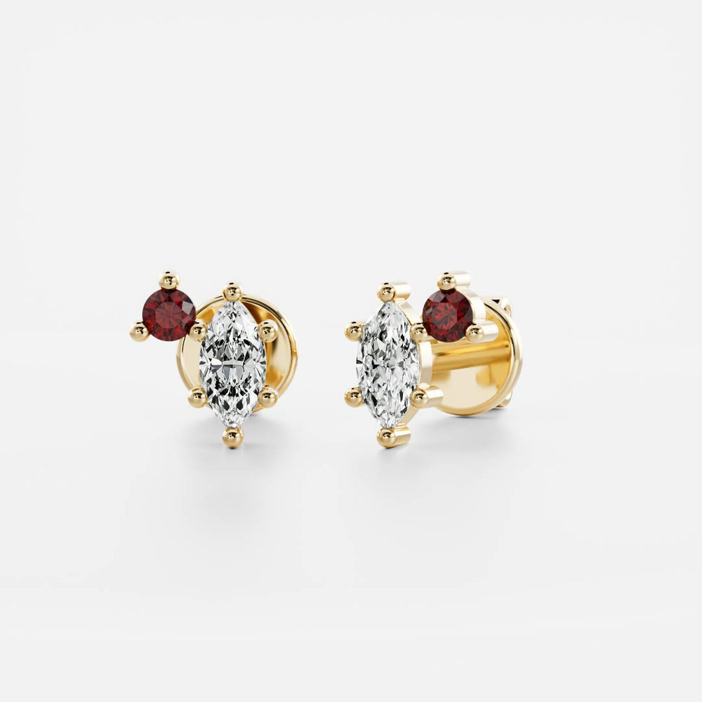 Signature Garnet Toi Et Moi Birthstone Studs - January