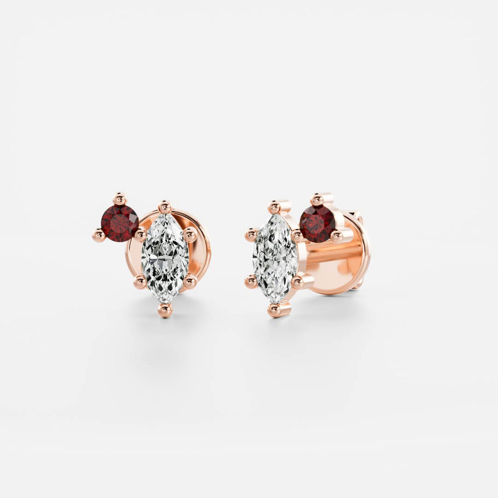 
                      
                        Signature Garnet Toi Et Moi Birthstone Studs - January
                      
                    