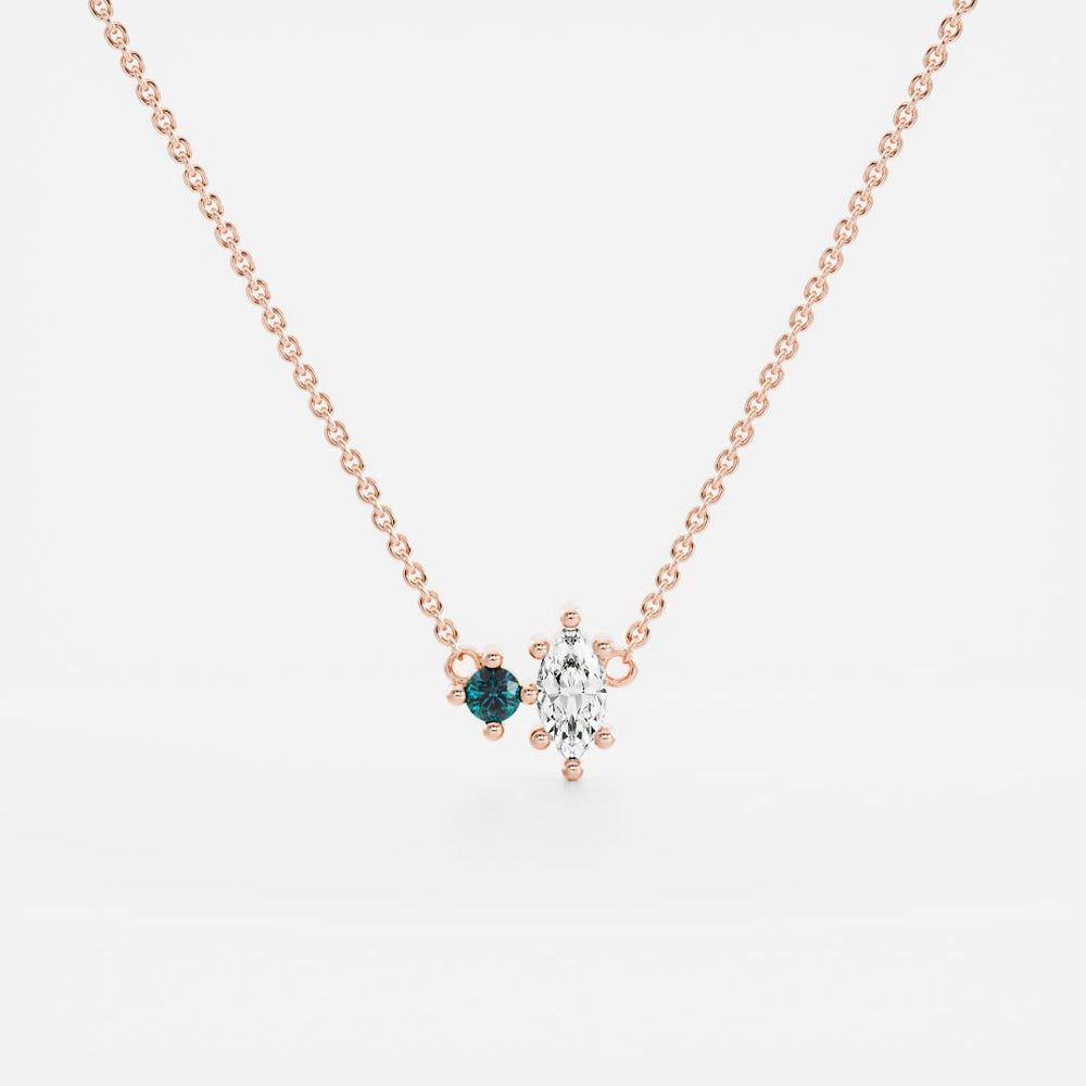 
                      
                        Signature Alexandrite Toi Et Moi Birthstone Necklace - June
                      
                    