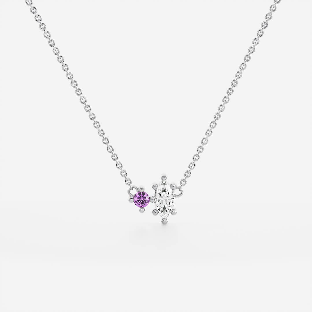 Signature Amethyst Toi Et Moi Birthstone Pendant - February