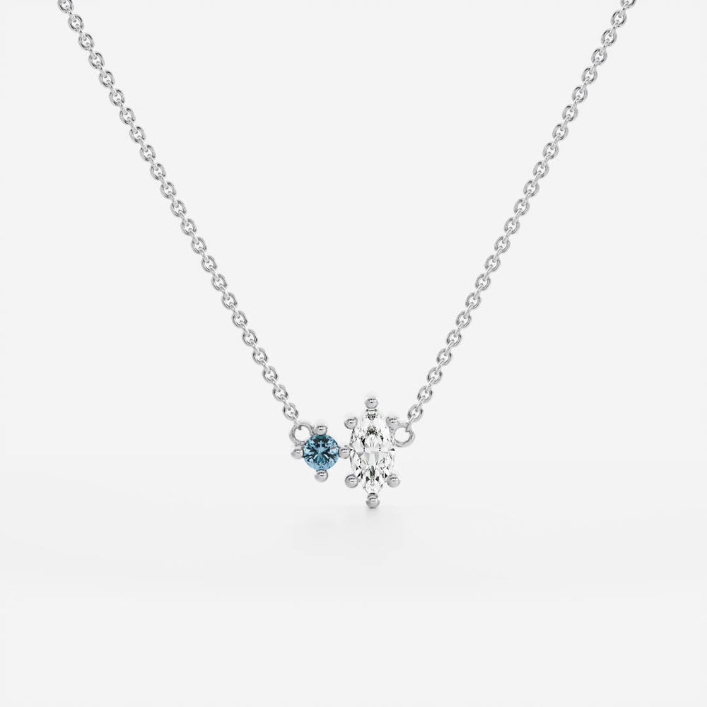 
                      
                        Signature Aquamarine Toi Et Moi Birthstone Pendant - March
                      
                    