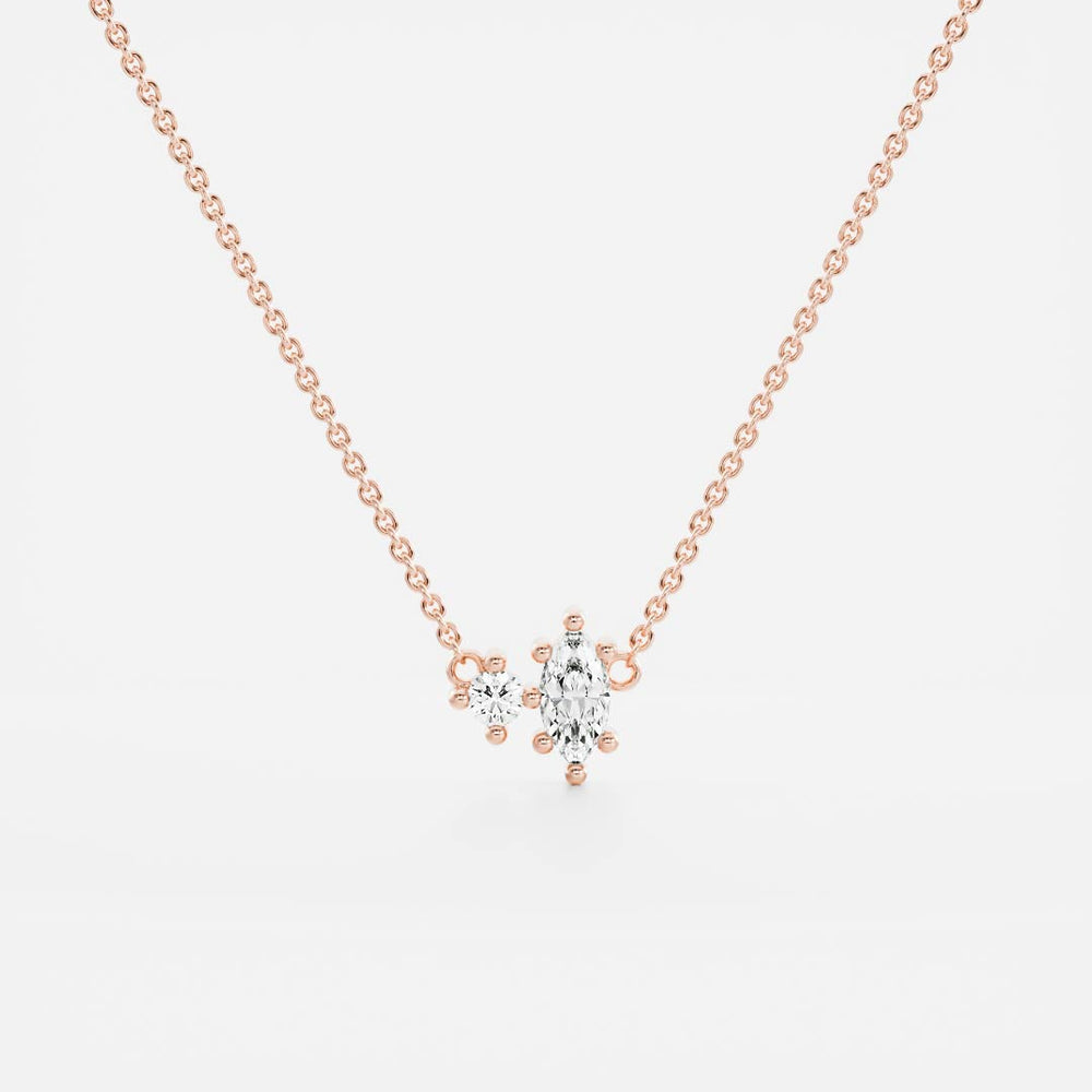 
                      
                        Signature Cultured Diamond Toi Et Moi Birthstone Necklace - April
                      
                    