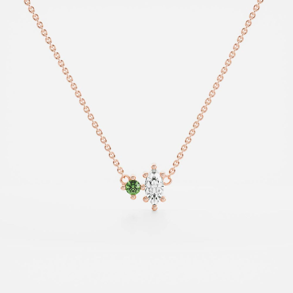 
                      
                        Signature Peridot Toi Et Moi Birthstone Necklace - August
                      
                    