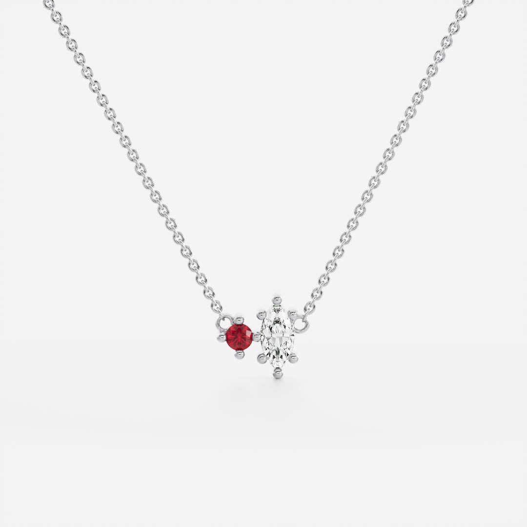 Signature Ruby Toi Et Moi Birthstone Pendant - July