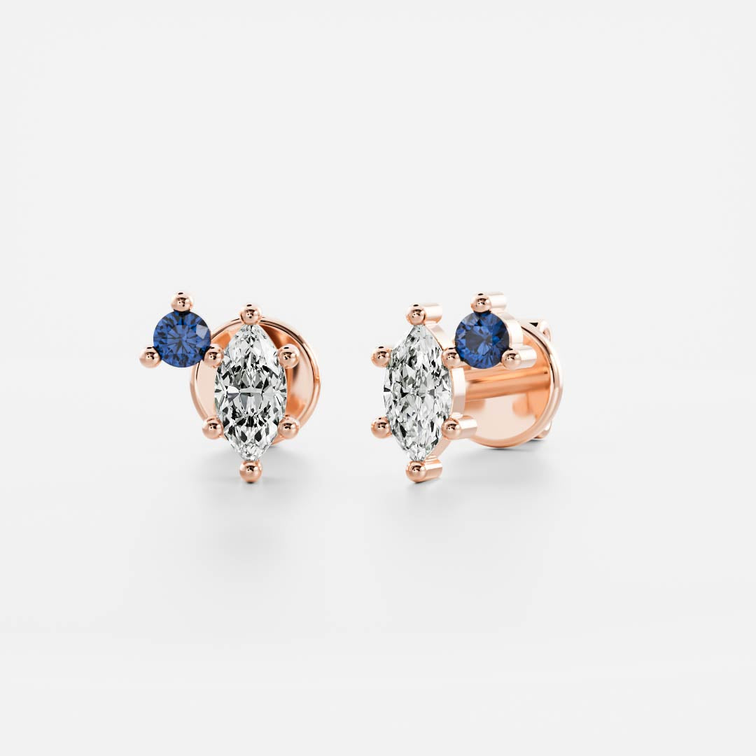 Signature Sapphire Toi Et Moi Birthstone Studs - September