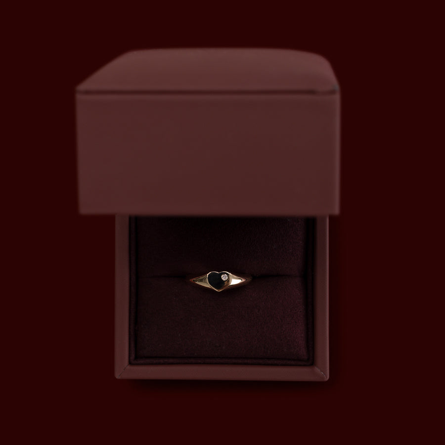 The Romy Ring - Signature Heart Inlay Signet